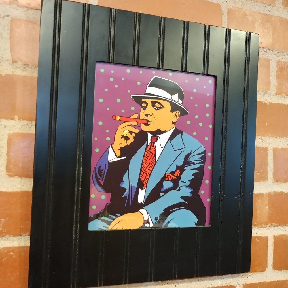 Al Capone Colorful 80's Pop Art Framed Art Print By Neon Nicho